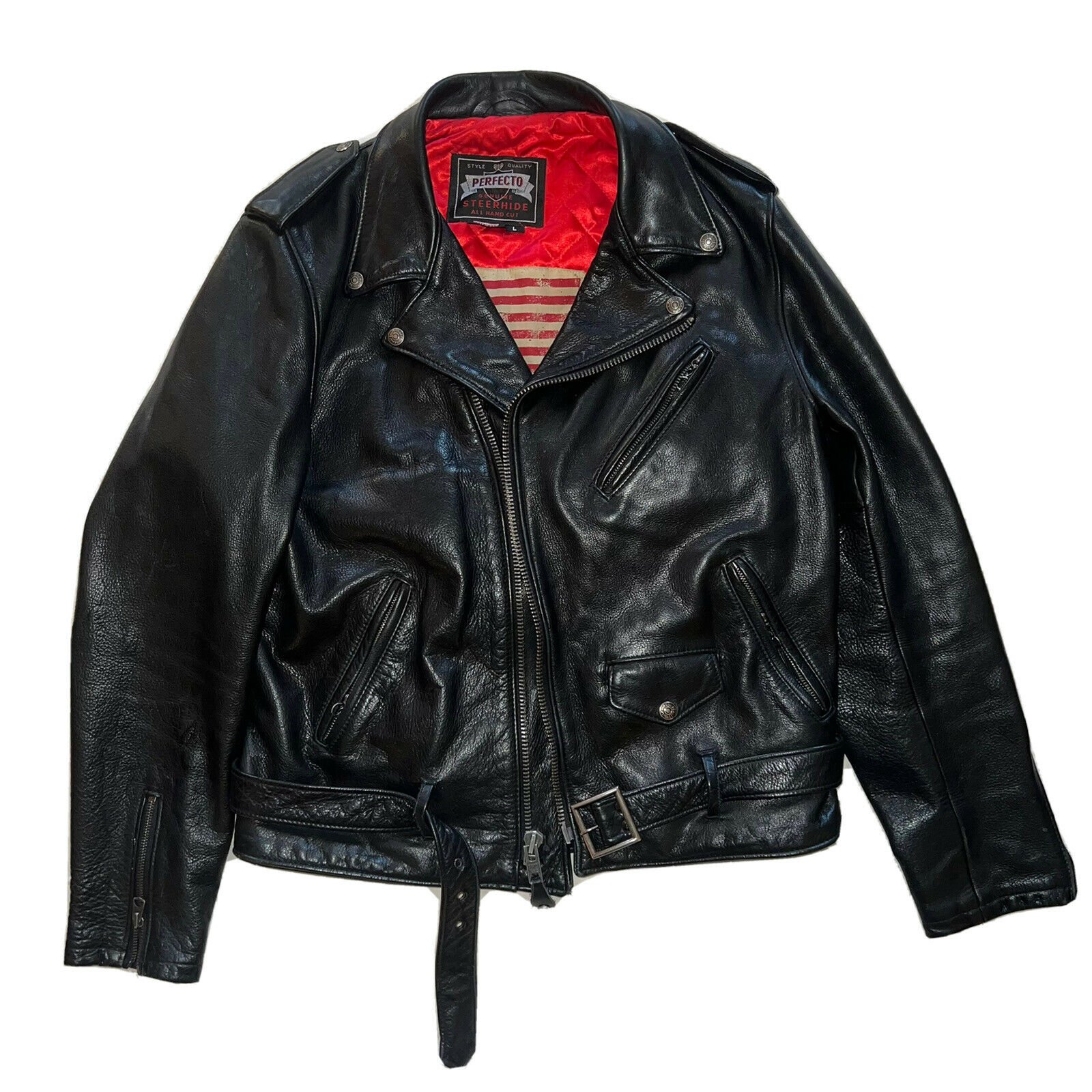 Schott NYC Leather Motorcycle Jacket - Made In USA